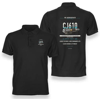 CJ610 design on black polo