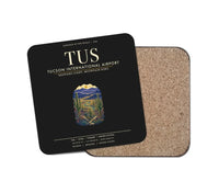Thumbnail for Tucson International Airport (TUS) design on black 1 piece coaster