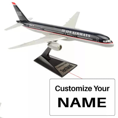 Side view of N600AU US Airways Airlines Boeing 757-200 Airplane Model (1/200) aviation 16-18cm scale model aircraft in diecas.