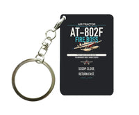 Thumbnail for Air Tractor AT-802F Fire Boss design on black designed key chain, double-side print