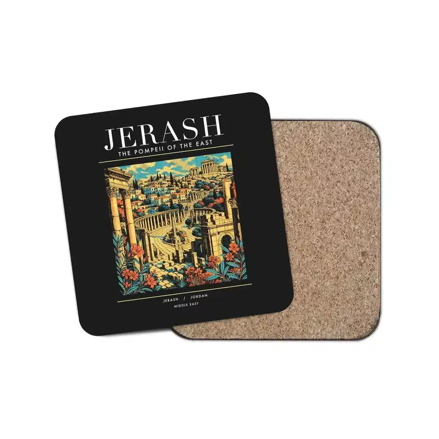 JERASH - Poster - Coaster - Black