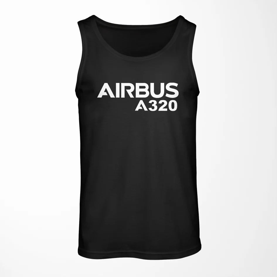 Airbus A320 & Text aviation design on breathable cotton tank top.