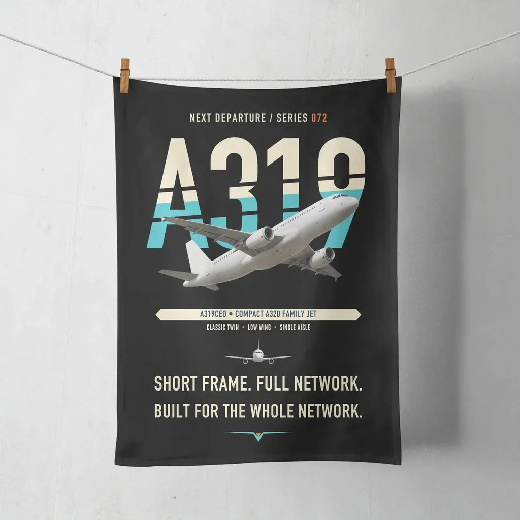 Airbus A319ceo design on black towel