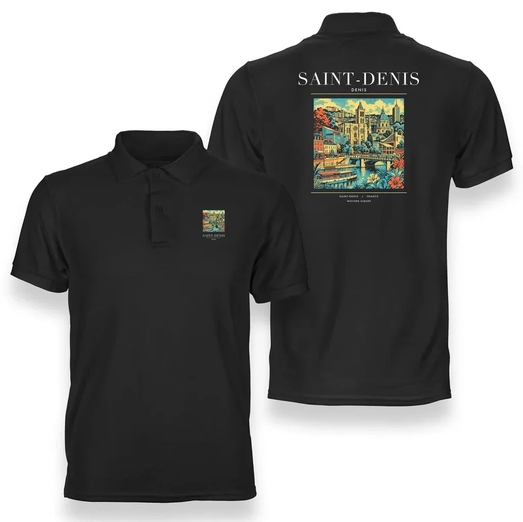 SAINT-DENIS - Poster - Double-Side Polo - Black
