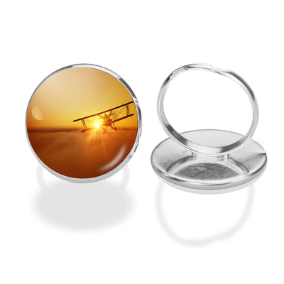 Flying is an Adventure aviation ring in stainless steel.