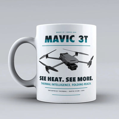 Mavic 3 Thermal Mug design on white dji