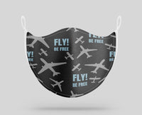 Thumbnail for Fly Be Free aviation face mask in breathable cotton blend.