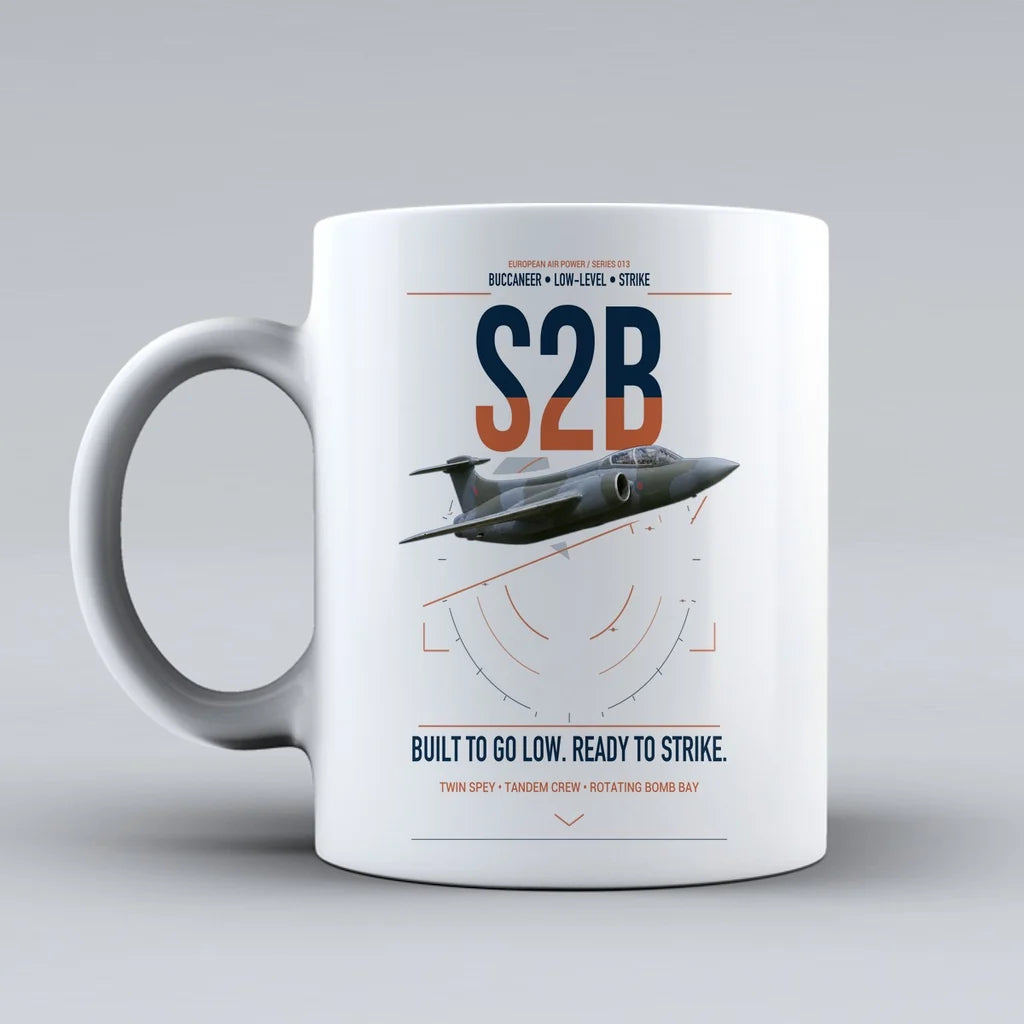 Blackburn Buccaneer S2B design on white ceramic mug, double-side print