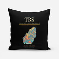 Thumbnail for Tbilisi International Airport (TBS) design on black pillow