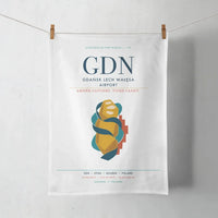 Thumbnail for Gdańsk Lech Wałęsa Airport (GDN) design on white towel