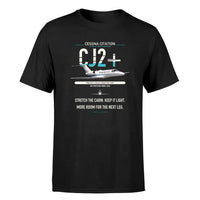 Thumbnail for Cessna Citation CJ2+ design on black double-side t-shirt, single-side print