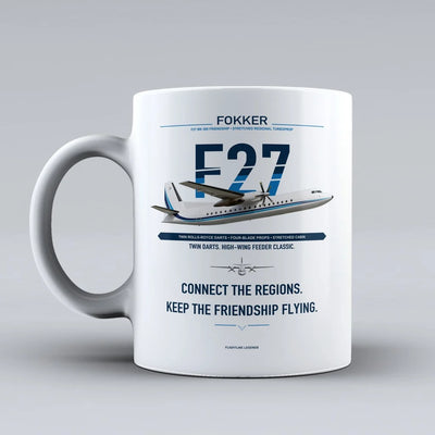 F27 Mark 500 Friendship Mug design on white fokker