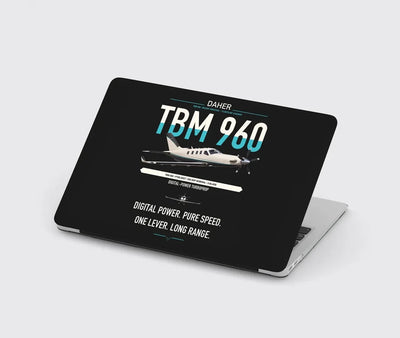 Daher TBM 960 design on black MacBook case