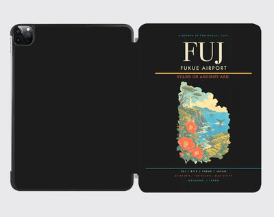 Fukue Airport (FUJ) design on black ipad tablet case