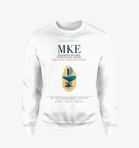 Thumbnail for Milwaukee Mitchell International Airport (MKE) design on white sweatshirt