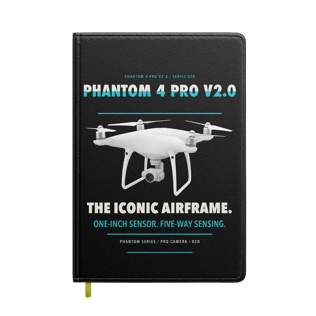 DJI Phantom 4 Pro V2.0 design on black notebook