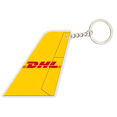 DHL Aviation aviation aircraft-tail key chain, acrylic body, metal ring.