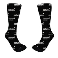 Thumbnail for The Embraer ERJ-190 aviation design on soft cotton blend socks.