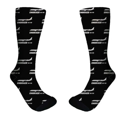 The Embraer ERJ-190 aviation design on soft cotton blend socks.