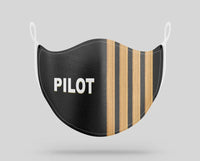 Thumbnail for Special Edition Pilot & Stripes aviation face mask in breathable cotton blend.