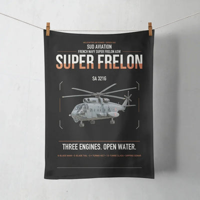 Sud Aviation SA 321G Super Frelon design on black towel