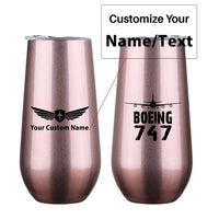 Thumbnail for Boeing 747 & Plane 6oz Egg aviation design on 6oz egg cup, compact 6oz ceramic.