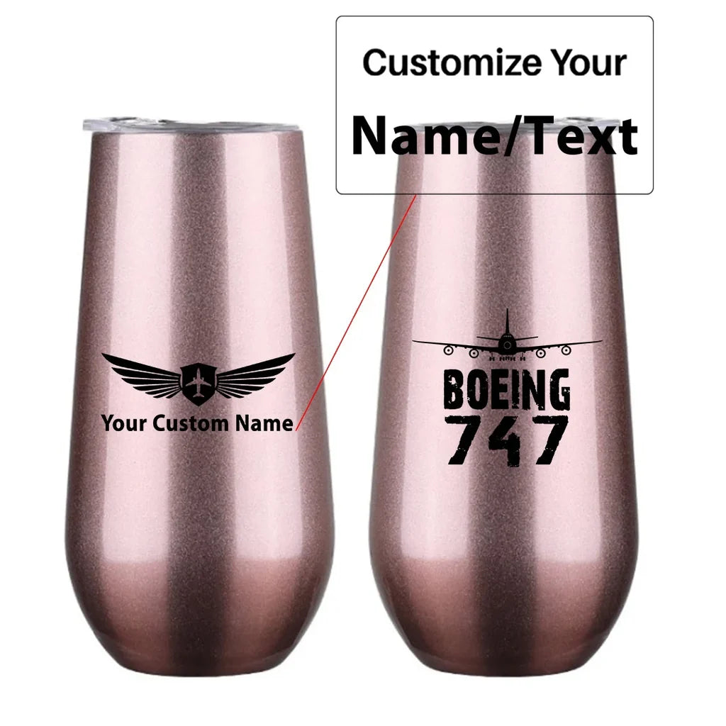 Boeing 747 & Plane 6oz Egg aviation design on 6oz egg cup, compact 6oz ceramic.