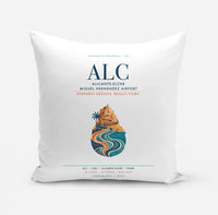 Thumbnail for Alicante-Elche Miguel Hernandez Airport (ALC) design on white pillow