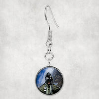Thumbnail for Amazing Military Pilot Selfie aviation-themed earrings, polished hypoallergenic alloy.