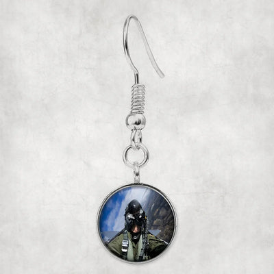 Amazing Military Pilot Selfie aviation-themed earrings, polished hypoallergenic alloy.