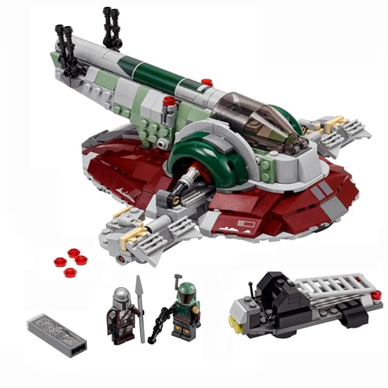 Boba Fett's Spaceship 75312(Bagged Without Box) Building Blocks aviation themed Lego-style model aircraft in ABS plastic.