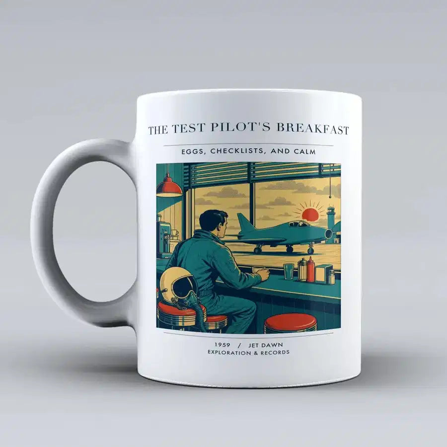 VINTAGE G4457 - The Test Pilot's Breakfast - Ceramic Mug design on white