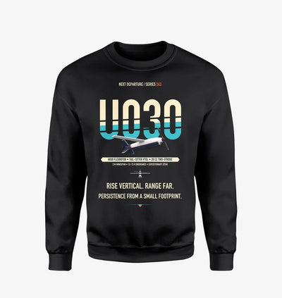 Airbus U030 Flexrotor design on black sweatshirt