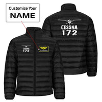 Thumbnail for Cessna 172 & Plane aviation design printed on quilted padding with insulated lining padded jacket.