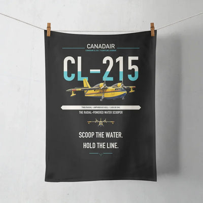Canadair CL-215 design on black towel