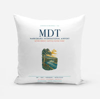 Thumbnail for Harrisburg International Airport (MDT) design on white pillow