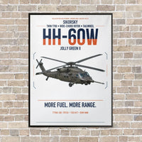 Thumbnail for Sikorsky HH-60W Jolly Green II vertical canvas print - framed - white background