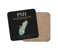 Thumbnail for Phnom Penh International Airport (PNH) design on black 1 piece coaster