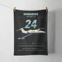 Thumbnail for Bombardier Learjet 24 design on black towel