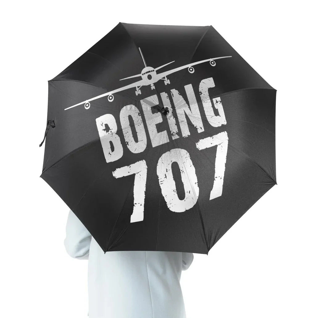 Boeing 707 & Plane aviation design on windproof polyester umbrella.