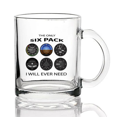 The Only Six Pack I Will Ever Need Coffee & aviation design on coffee tea glass, heat-resistant glassware.