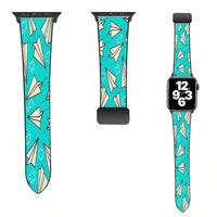 Thumbnail for Super Cool Paper Airplanes leather apple watch band