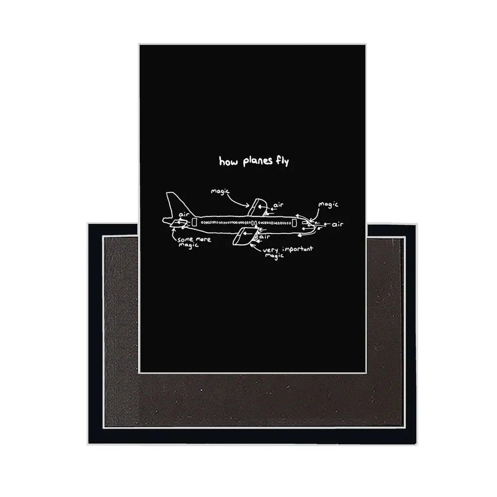 How Planes Fly aviation design magnet in strong neodymium core.