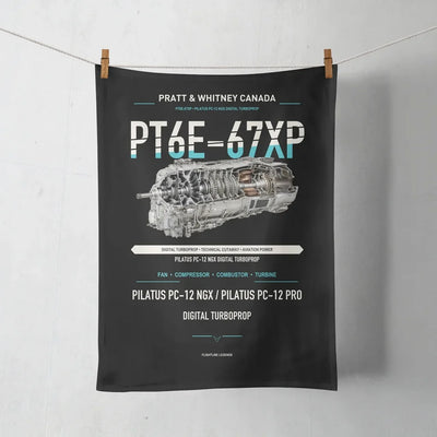 PT6E-67XP design on black towel