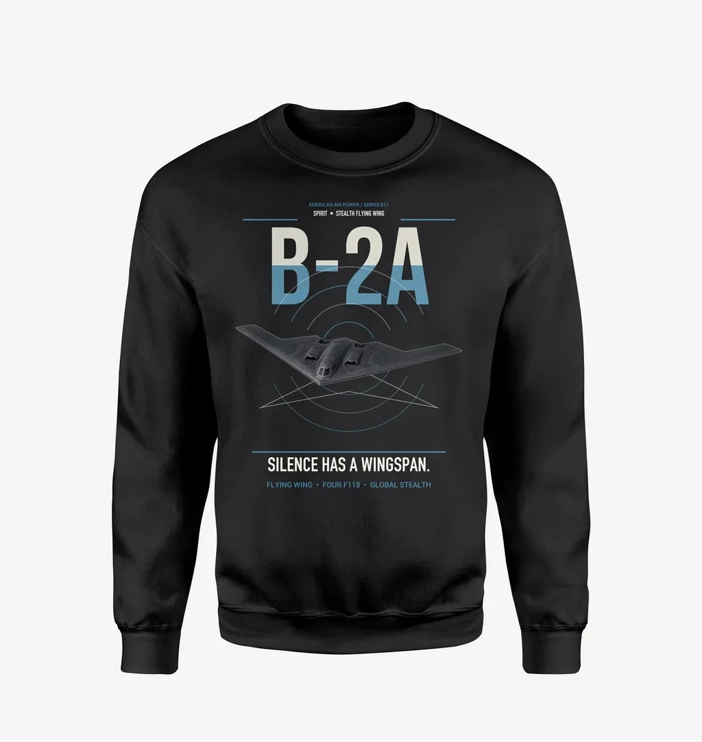 B-2A Spirit design on black sweatshirt