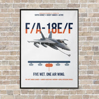 Thumbnail for F A-18E F Buddy Tanker vertical canvas print - framed - white background