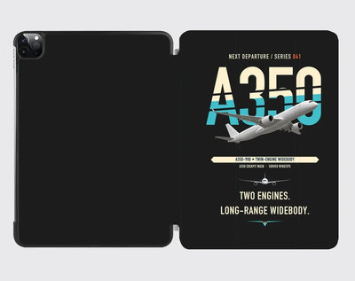 Airbus A350-900 design on black ipad tablet case