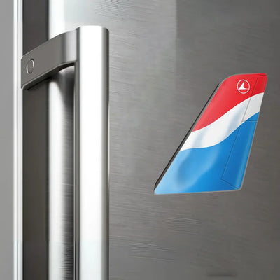 Luxair aviation design tail magnet in 3D metal with magnetic back.