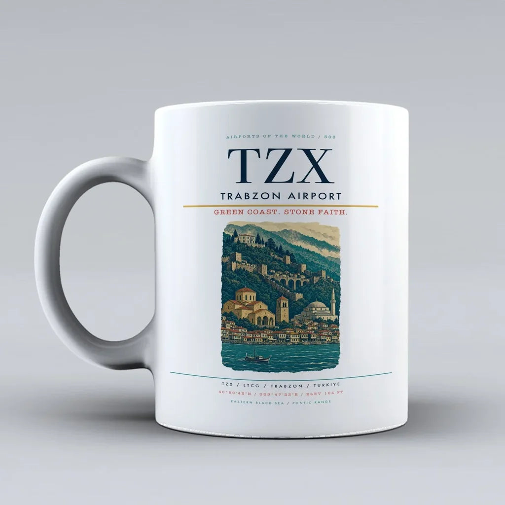 Airport TZX Mug design on white trabzon