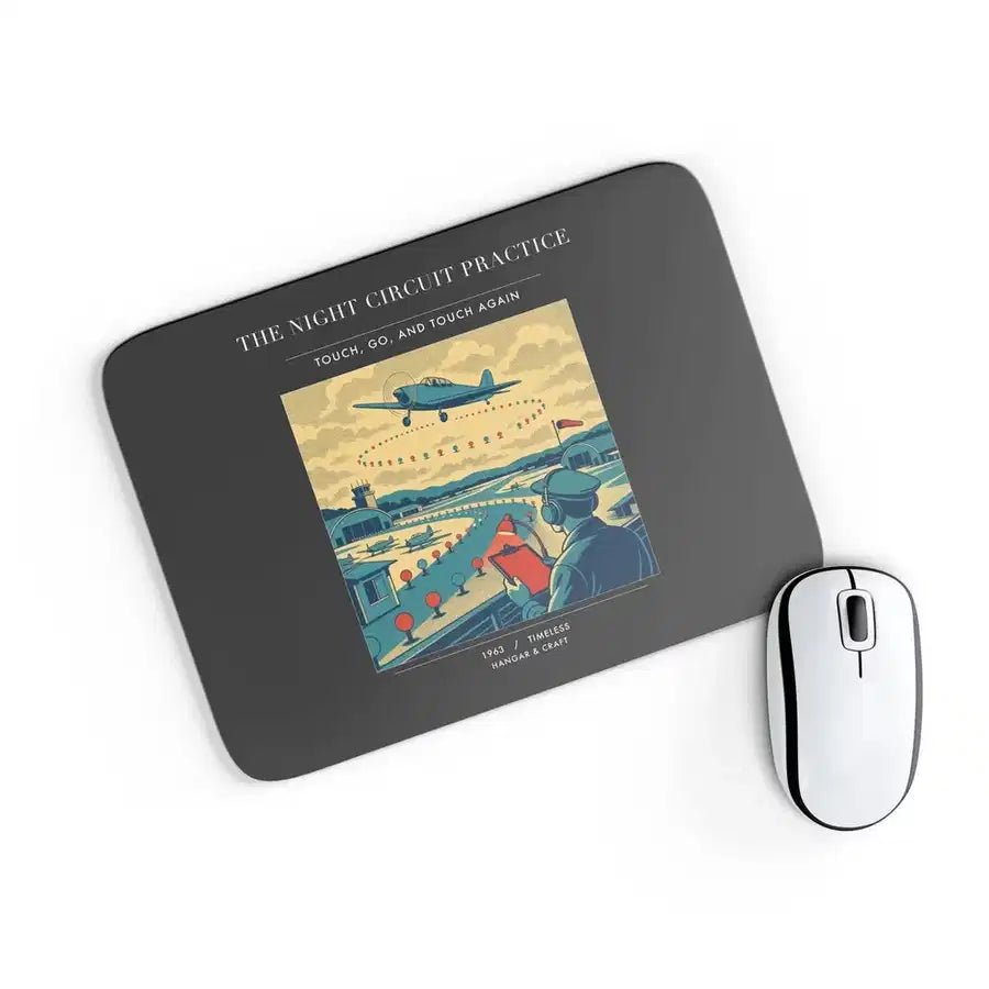 VINTAGE G4395 - The Night Circuit Practice - Designed Mouse Pads design on black rectangle